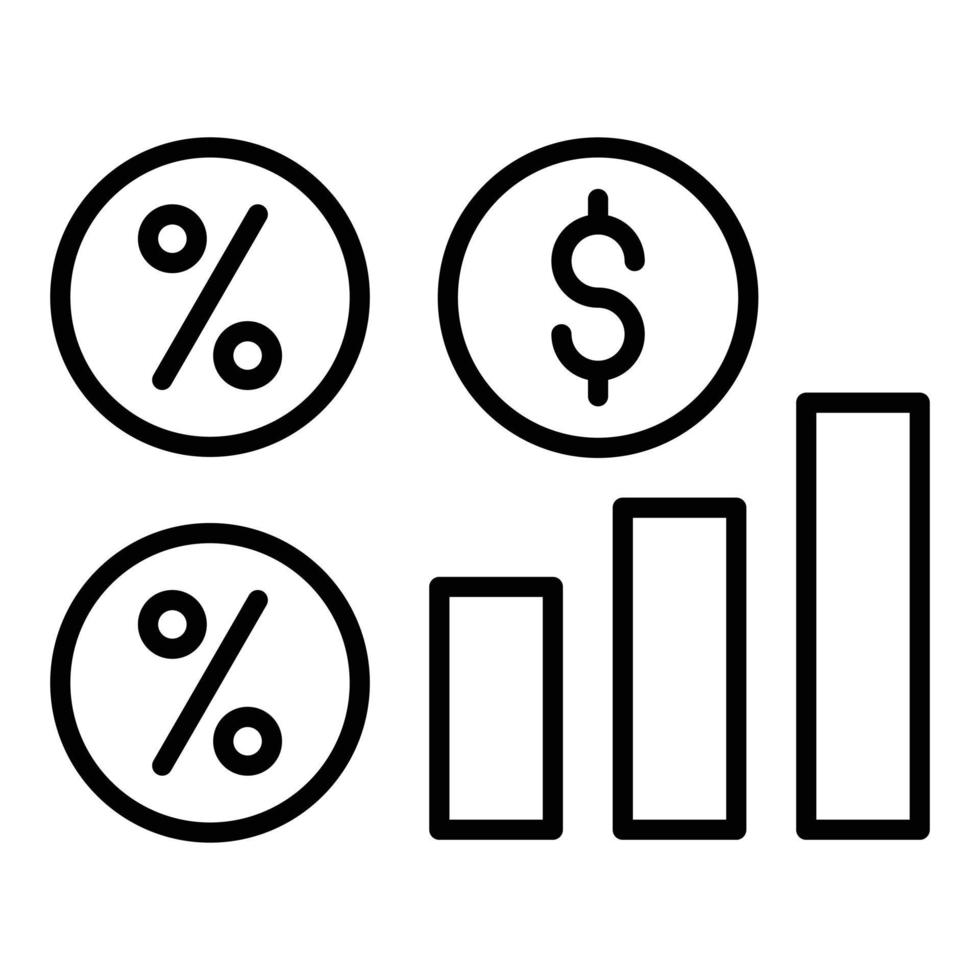 interesseren tarieven icoon stijl vector