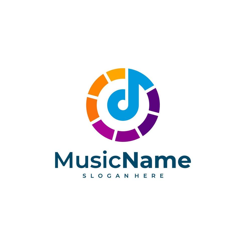 modern logo ontwerp voor muziek- studio. muziek- logo ontwerp sjabloon vector. vector