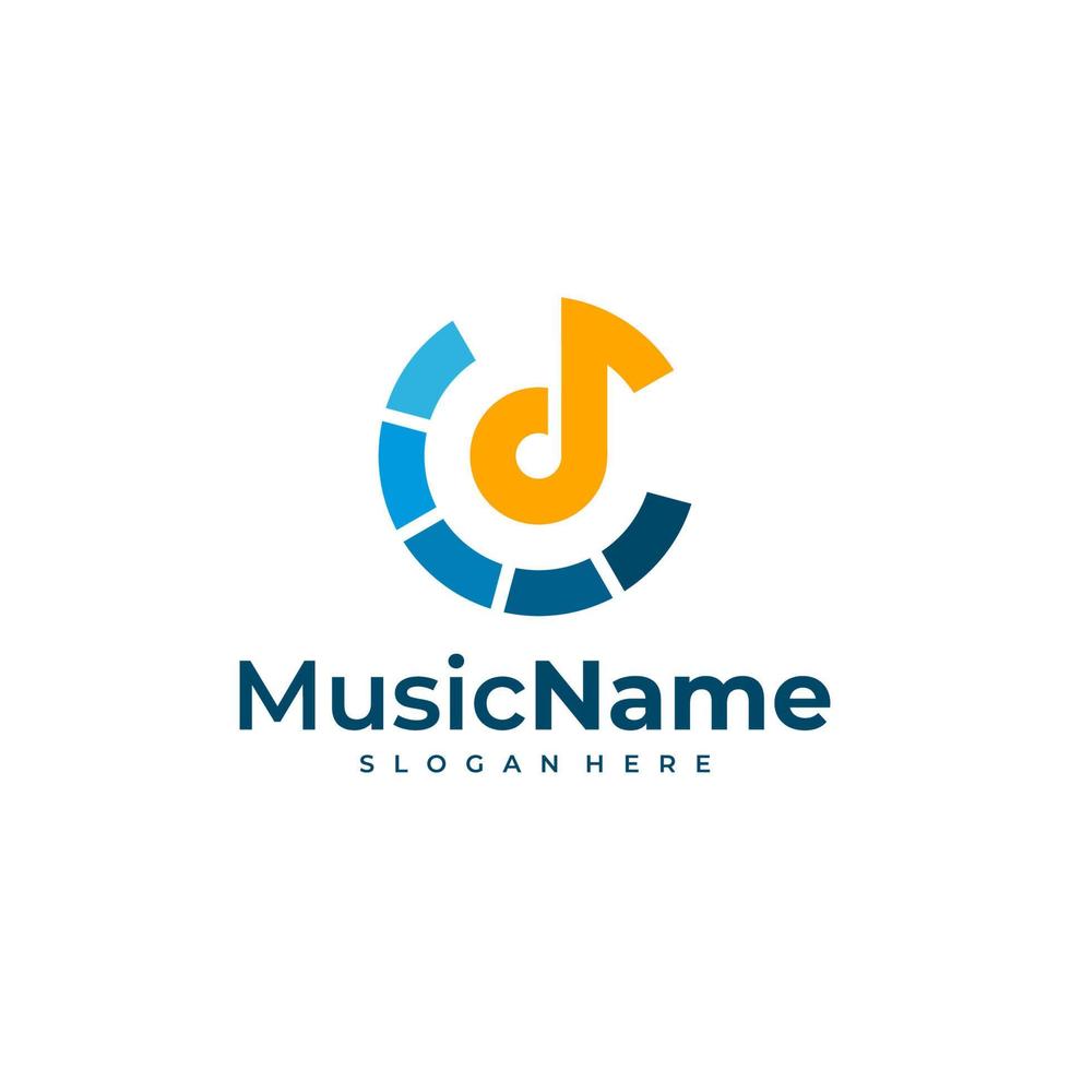 modern logo ontwerp voor muziek- studio. muziek- logo ontwerp sjabloon vector. vector