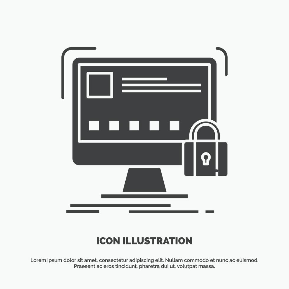 beschermen. bescherming. op slot doen. veiligheid. beveiligen icoon. glyph vector grijs symbool voor ui en ux. website of mobiel toepassing