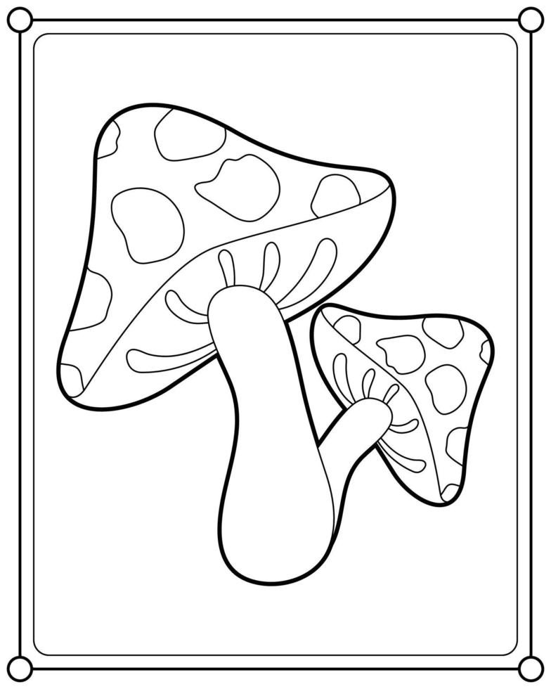 paddestoel geschikt voor kinder kleurplaten pagina vectorillustratie vector