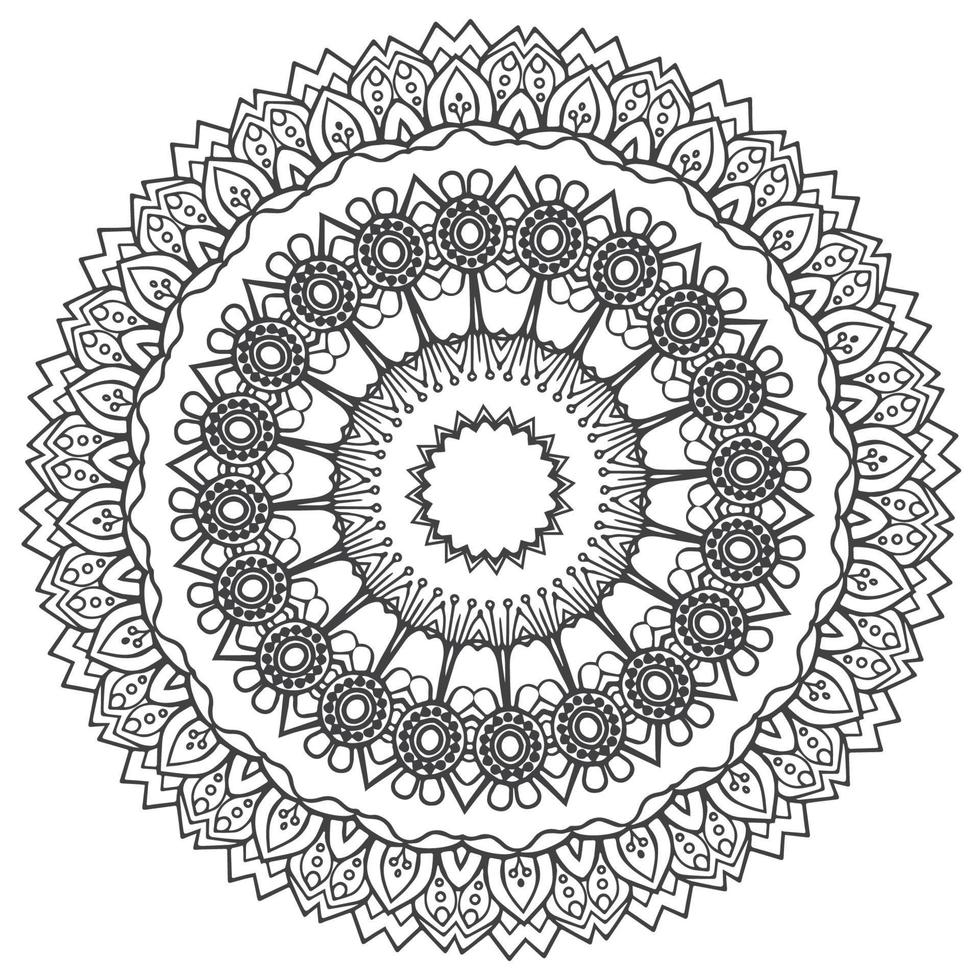 bloem mandala kleur boek pagina.decoratief ornament in etnisch oosters stijl schets tekening hand getekend vector illustratie