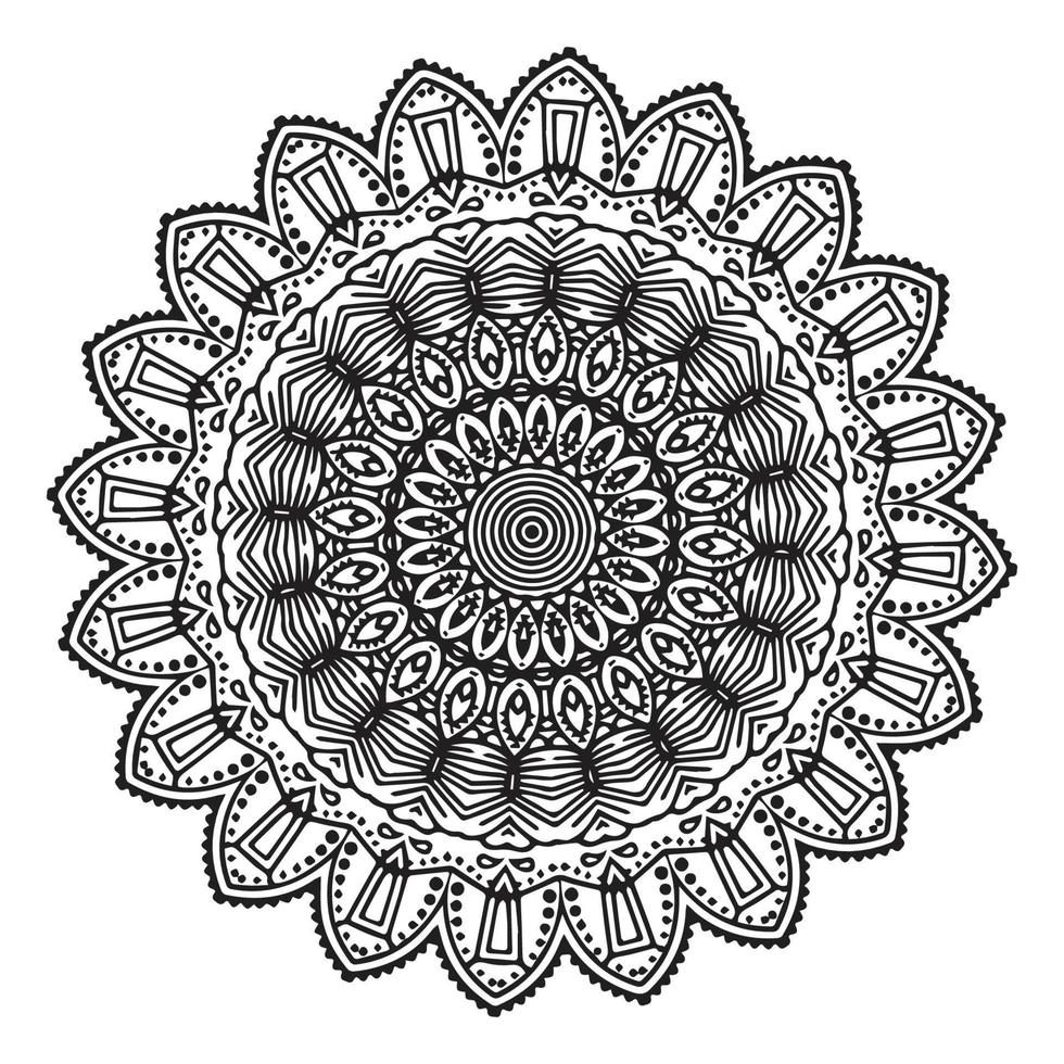 bloem mandala kleur boek pagina.decoratief ornament in etnisch oosters stijl schets tekening hand getekend vector illustratie