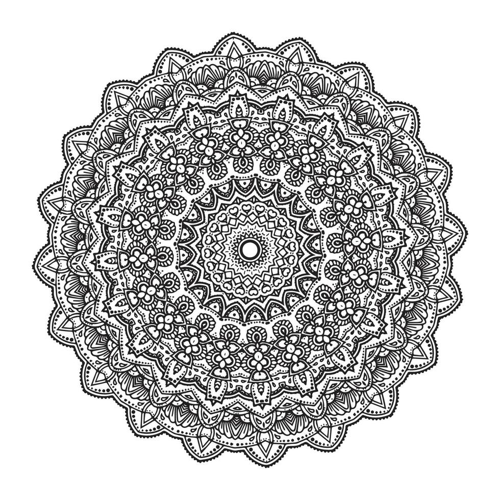 bloem mandala kleur boek pagina.decoratief ornament in etnisch oosters stijl schets tekening hand getekend vector illustratie