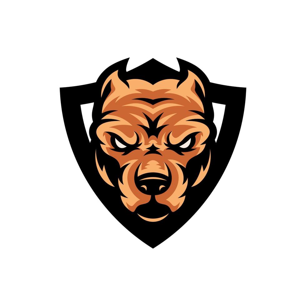 pitbull hond hoofd mascotte logo ontwerpen karakter voor sport en huisdier logo vector