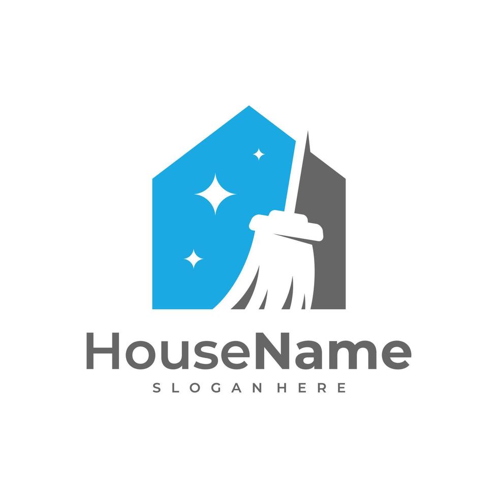 schoon huis logo ontwerpen concept. schoonmaak onderhoud logo vector sjabloon.