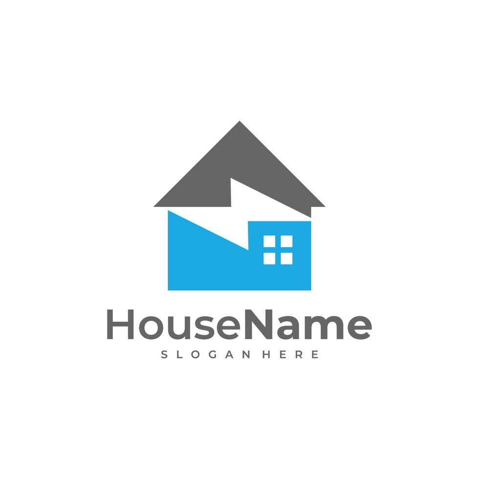 huis bout logo vector, elektrisch huis logo icoon ontwerp element, ontwerp illustratie vector