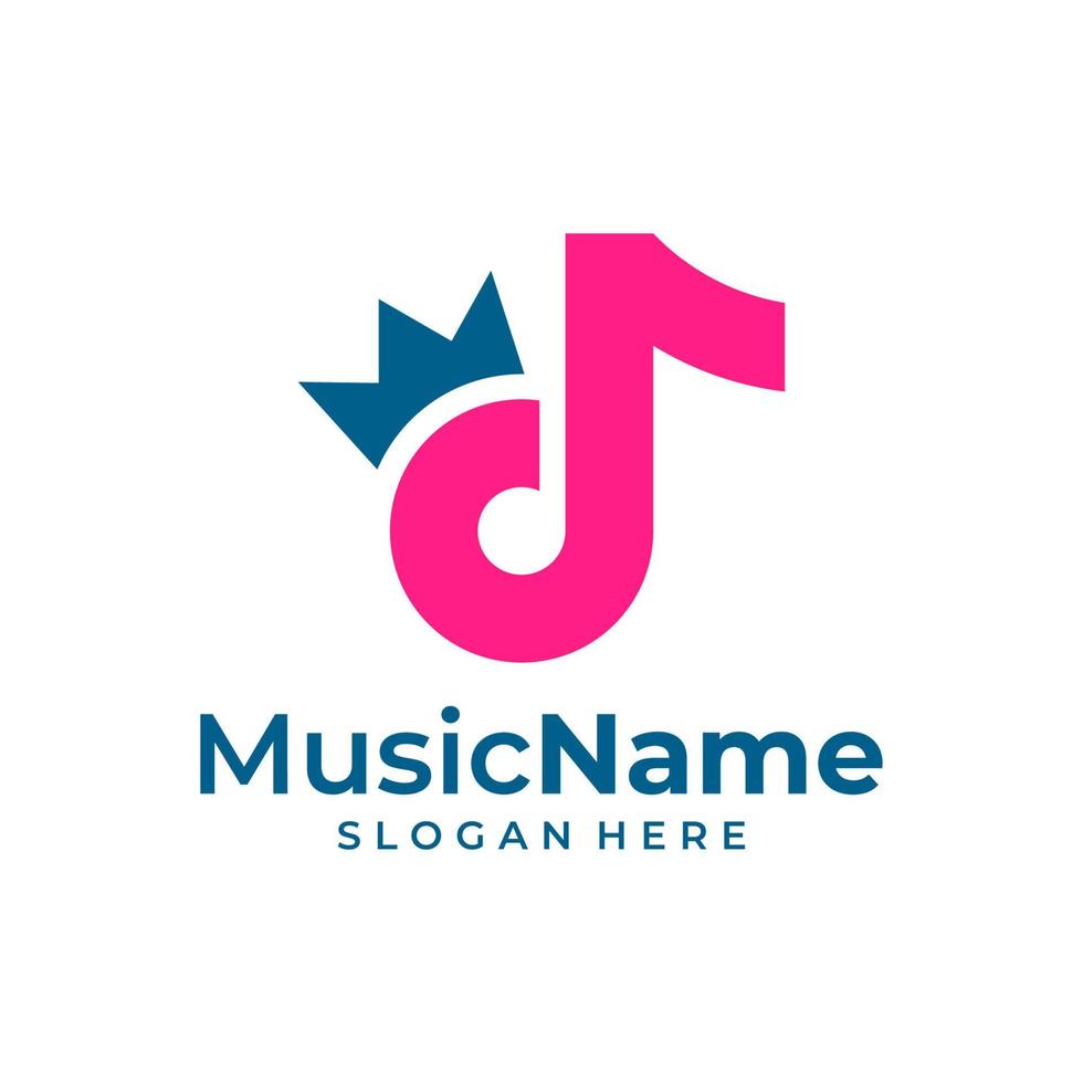 koning muziek- logo sjabloon ontwerp vector, embleem, ontwerp concept, creatief symbool, icoon vector