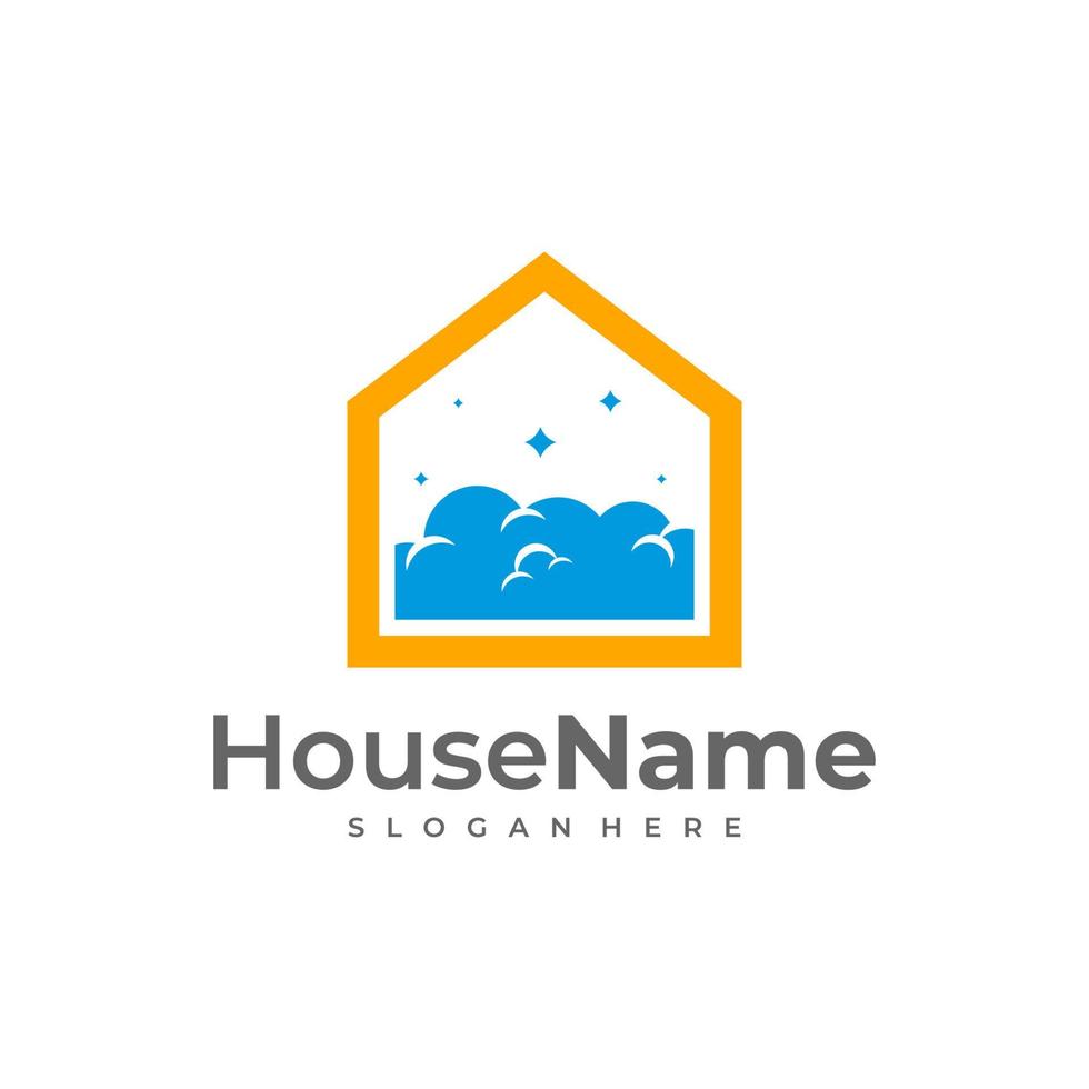 wolk huis logo ontwerpen concept vector. huis met wolk logo sjabloon vector