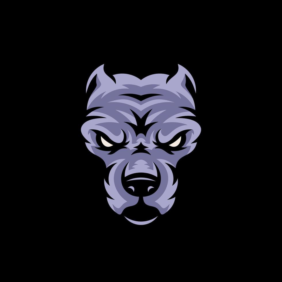 pitbull hond hoofd mascotte logo ontwerpen karakter voor sport en huisdier logo vector