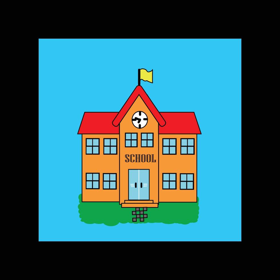 school, leerling, school- gebouw vector