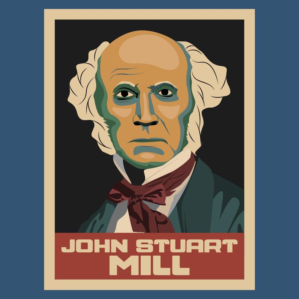 John stuart molen filosoof retro wijnoogst poster vector