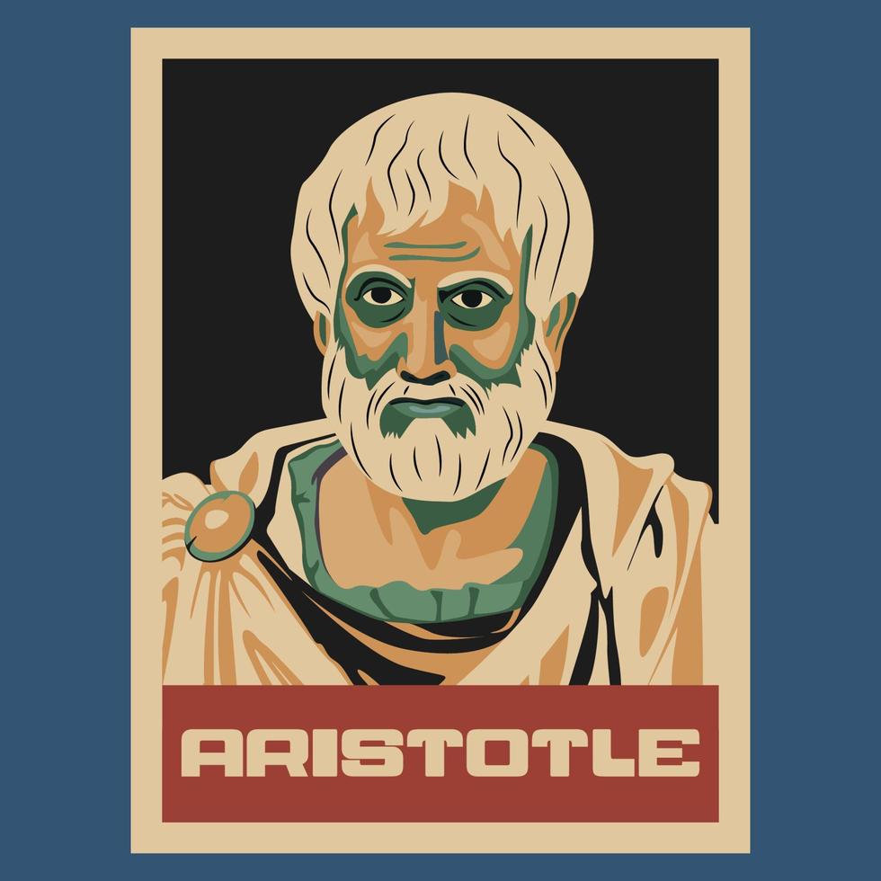 Aristoteles Grieks filosoof retro wijnoogst poster ontwerp vector