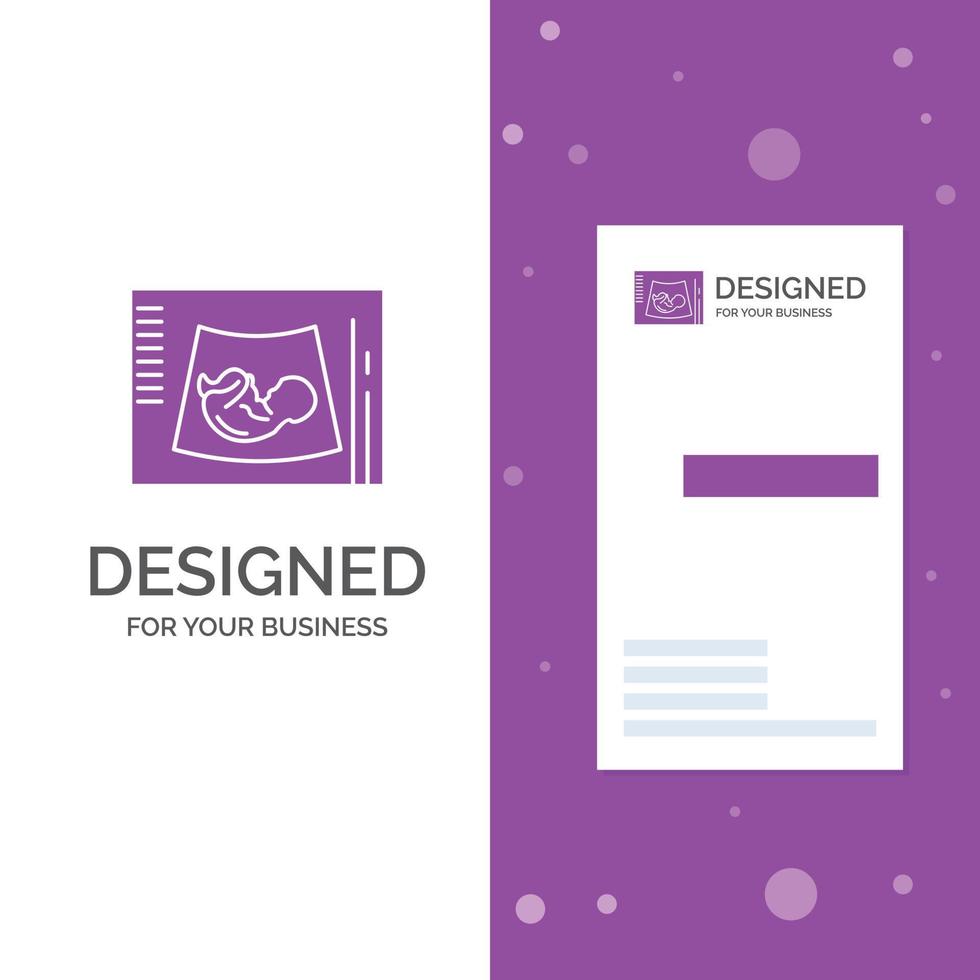 bedrijf logo voor moederschap. zwangerschap. echo. baby. echografie. verticaal Purper bedrijf .bezoeken kaart sjabloon. creatief achtergrond vector illustratie