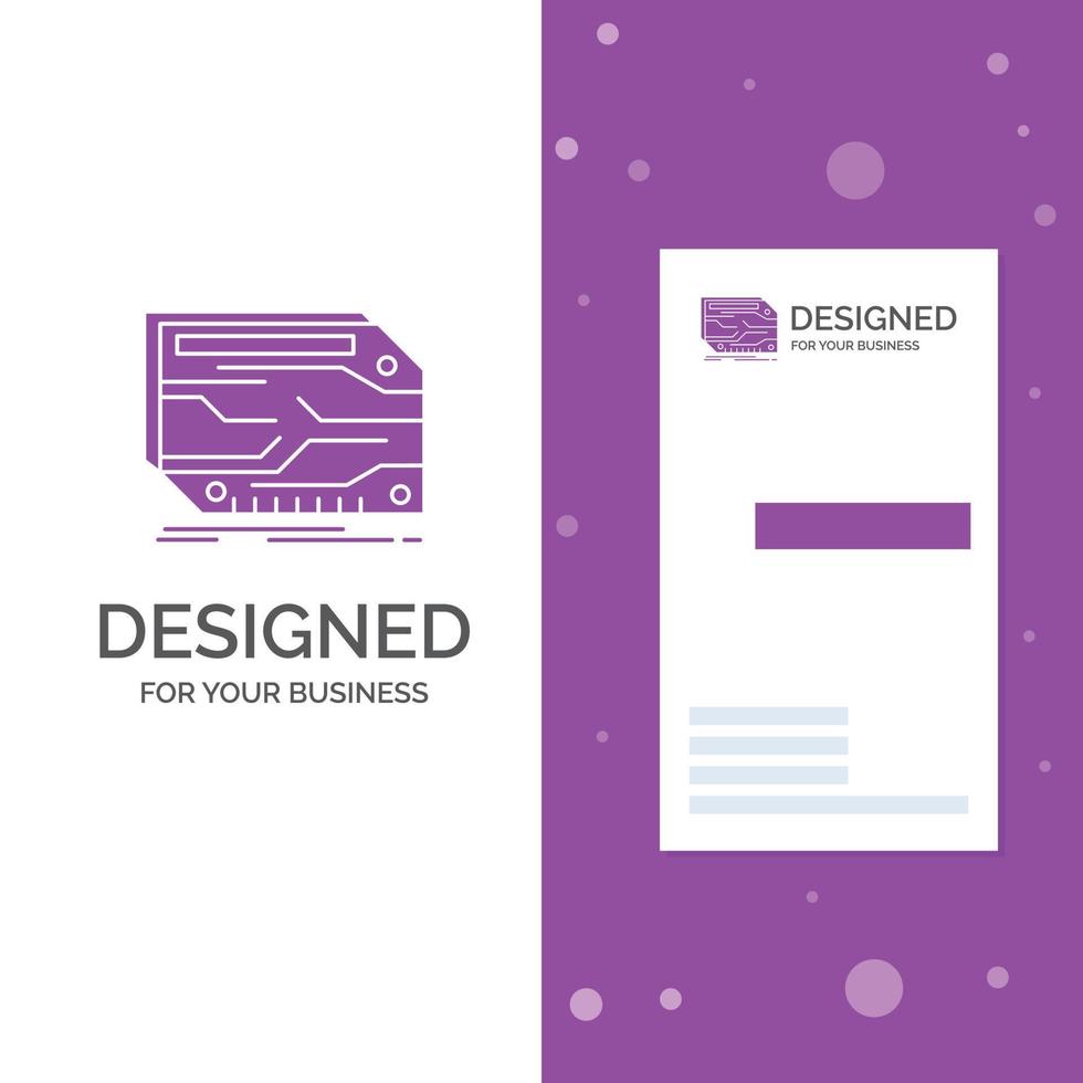 bedrijf logo voor kaart. onderdeel. Op maat. elektronisch. geheugen. verticaal Purper bedrijf .bezoeken kaart sjabloon. creatief achtergrond vector illustratie