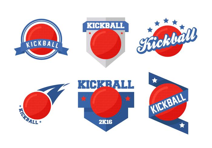 Kickball vector badges