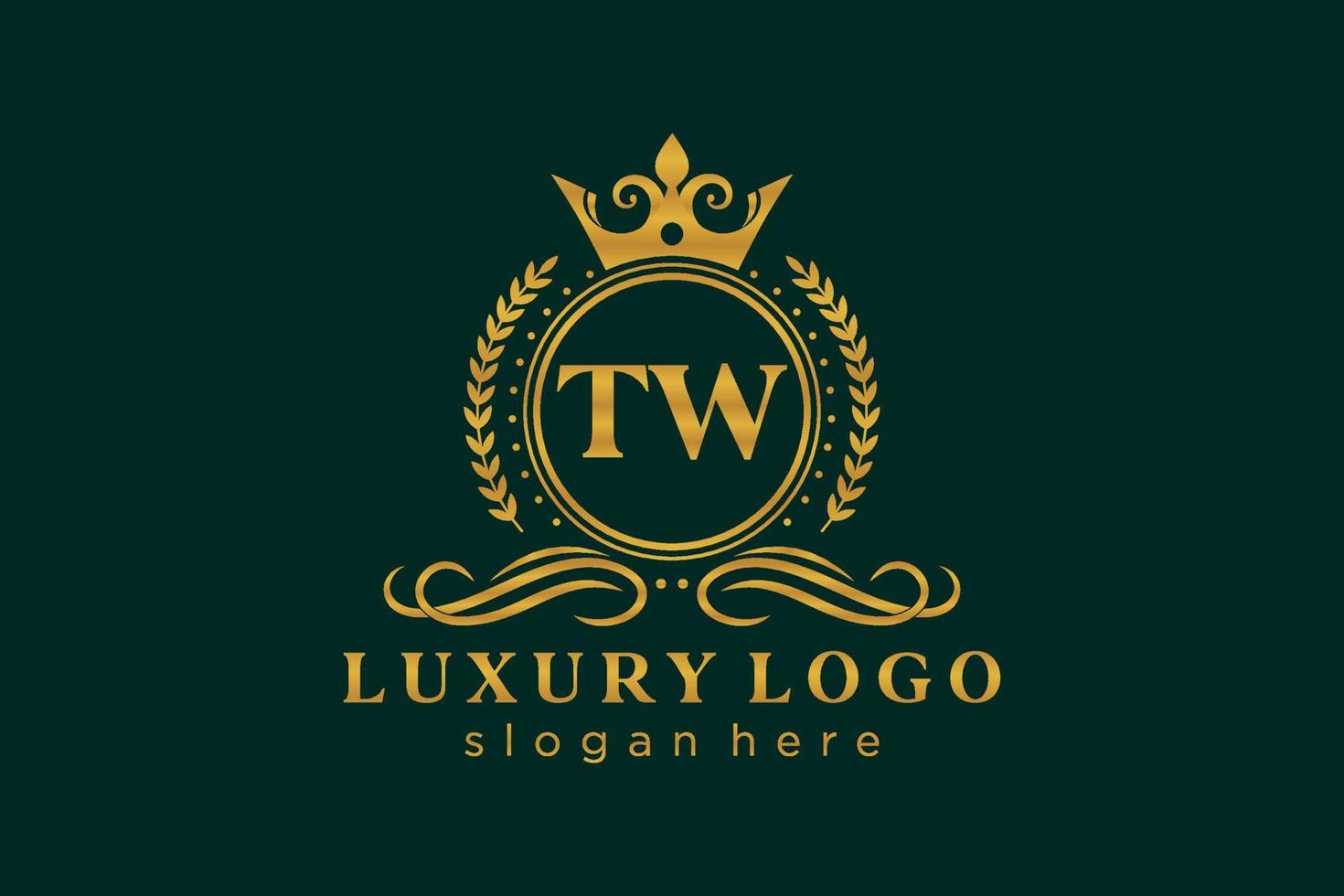 eerste twee brief Koninklijk luxe logo sjabloon in vector kunst voor restaurant, royalty, boetiek, cafe, hotel, heraldisch, sieraden, mode en andere vector illustratie.