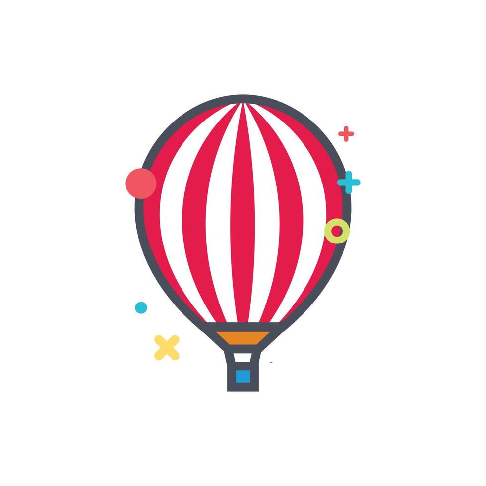 vlak lucht ballon icoon vector illustratie.