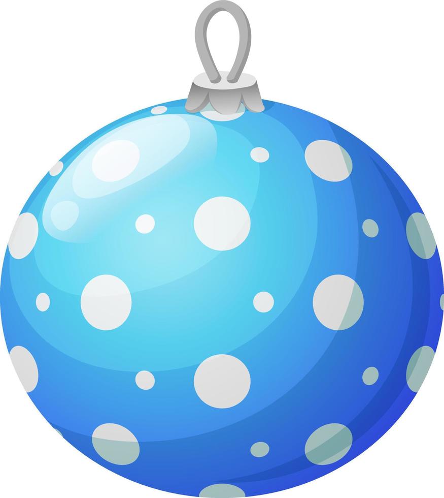 blauw Kerstmis bal met wit polka dots vector