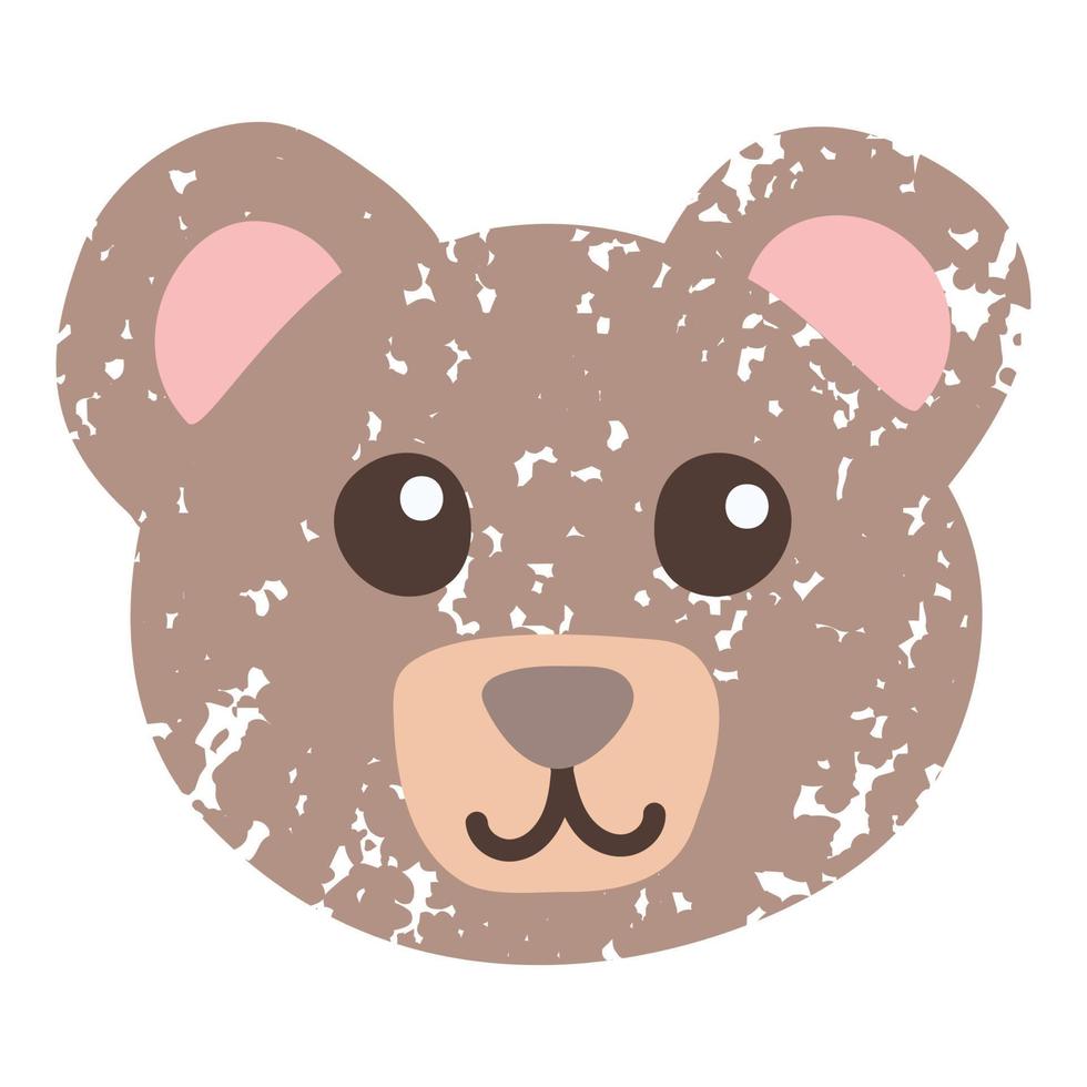 vector kleurrijk illustratie van hoofd beer geïsoleerd Aan wit achtergrond