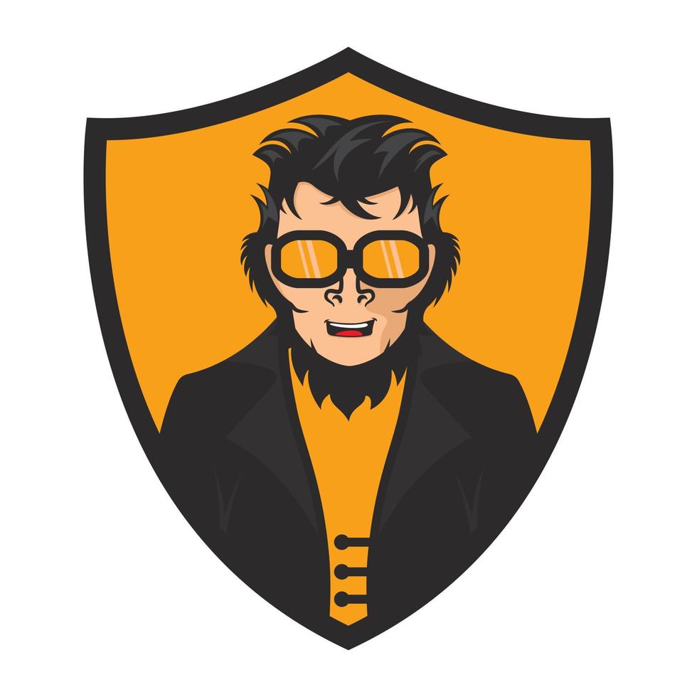 geek aap mascotte logo ontwerp. gaming aap vector illustratie ontwerp.