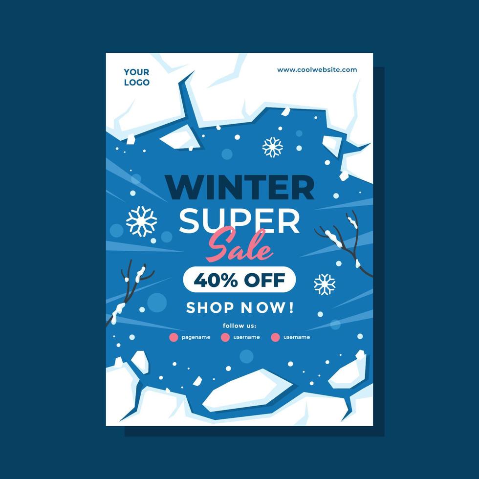 winter verkoop poster vector