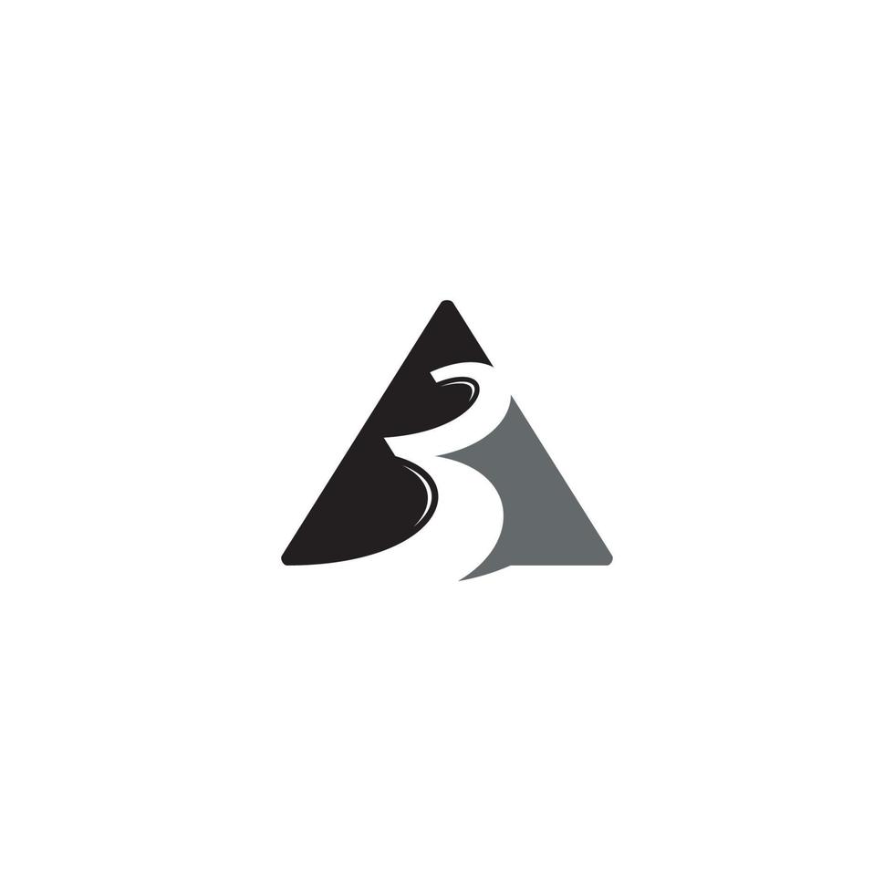 driehoek en aantal 3 logo of icoon ontwerp vector
