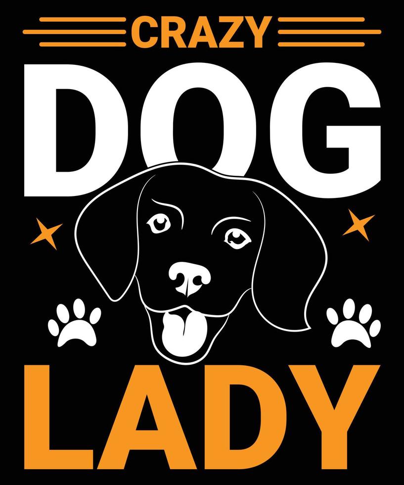 gek hond dame vector t-shirt ontwerp sjabloon