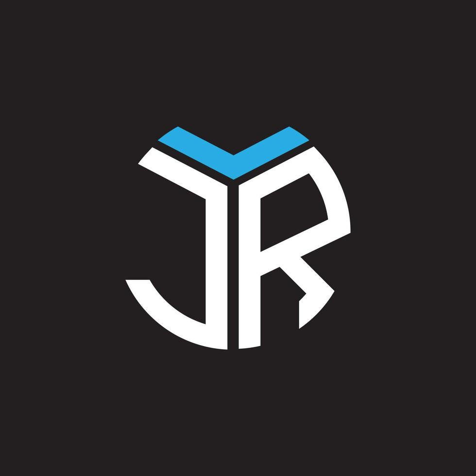 jr brief logo ontwerp Aan zwart achtergrond. jr creatief initialen brief logo concept. jr brief ontwerp. vector