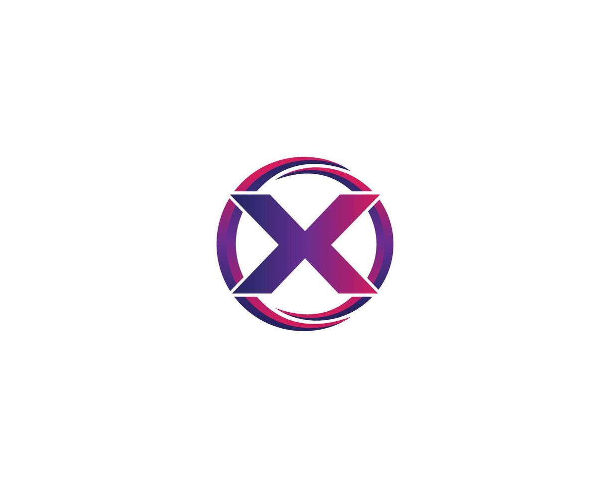afgeronde X brief eerste logo ontwerp concept vector illustratie.