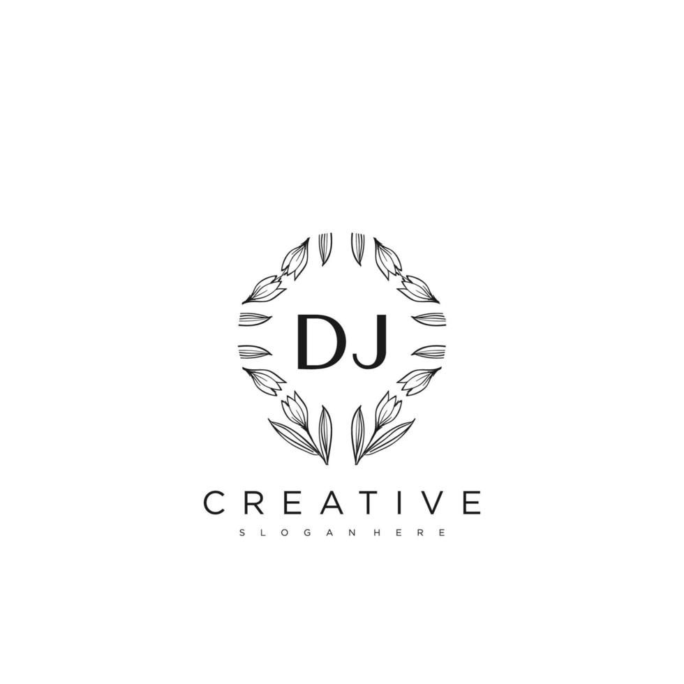 dj eerste brief bloem logo sjabloon vector premie vector kunst