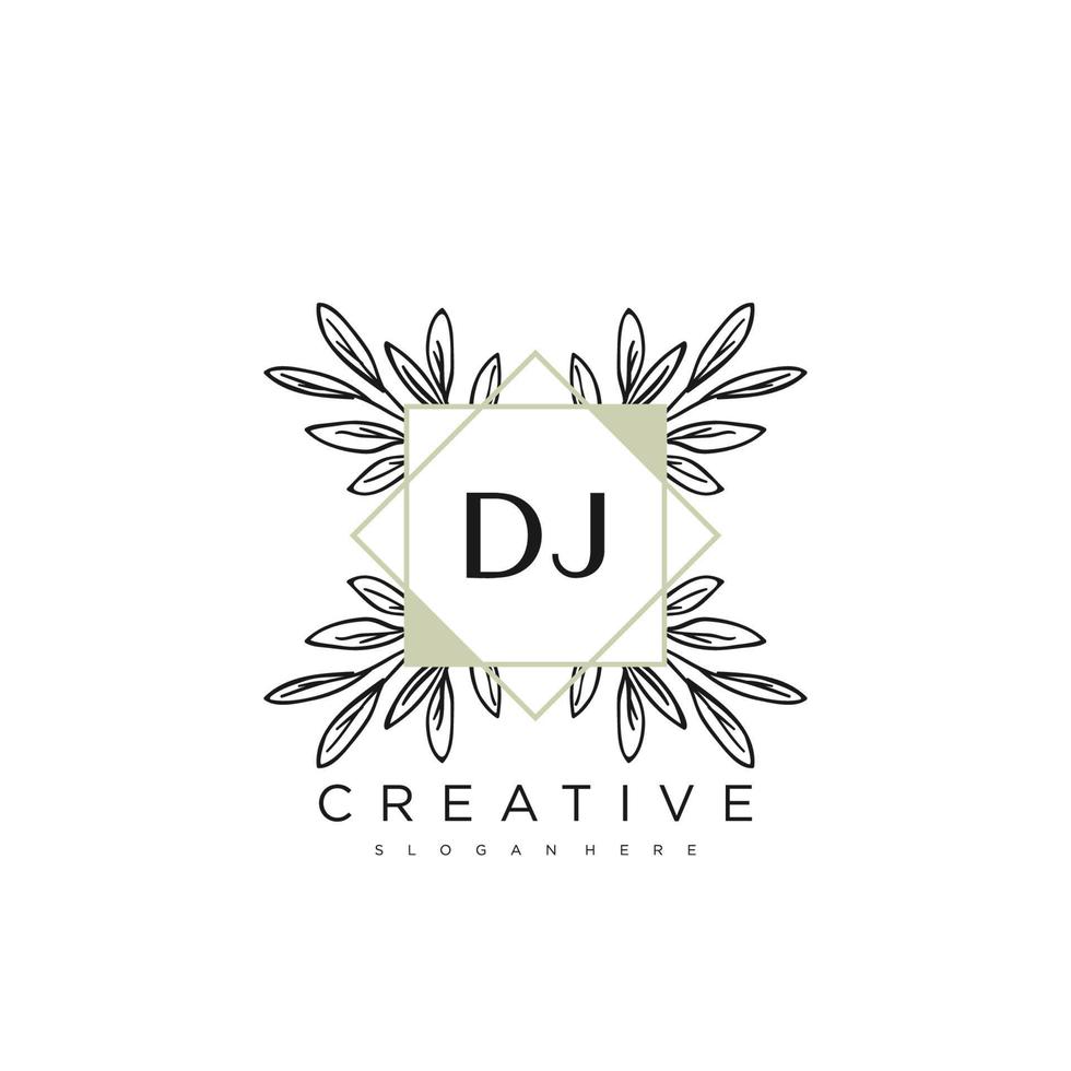 dj eerste brief bloem logo sjabloon vector premie vector kunst