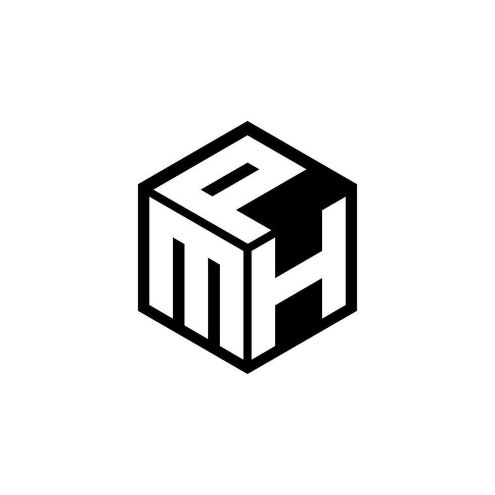 mhp brief logo ontwerp met wit achtergrond in illustrator. vector logo, schoonschrift ontwerpen voor logo, poster, uitnodiging, enz.