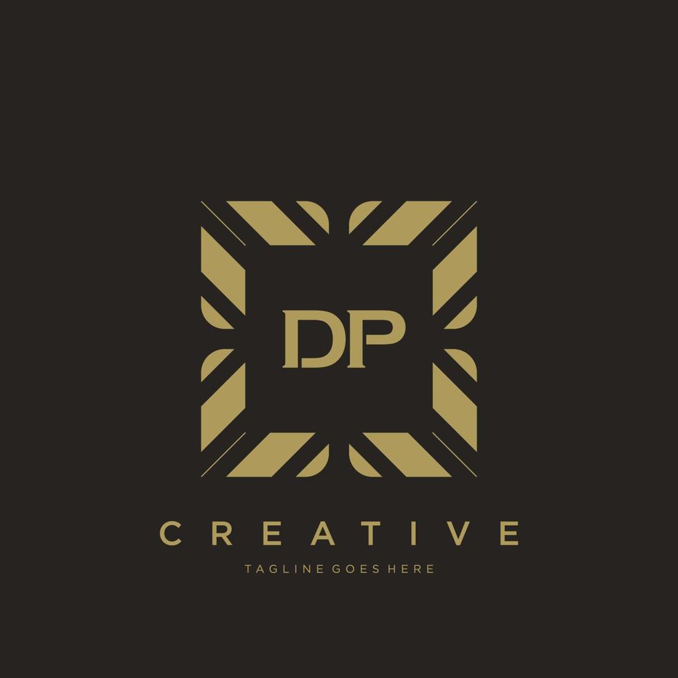 dp eerste brief luxe ornament monogram logo sjabloon vector