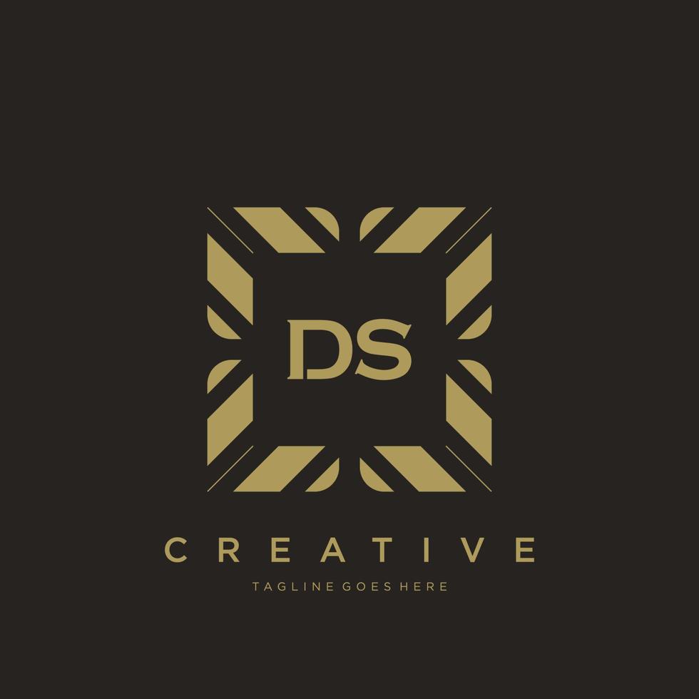 ds eerste brief luxe ornament monogram logo sjabloon vector