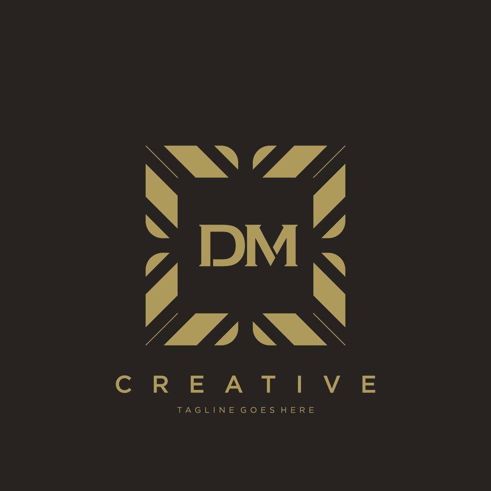 dm eerste brief luxe ornament monogram logo sjabloon vector