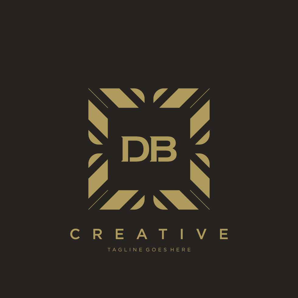 db eerste brief luxe ornament monogram logo sjabloon vector