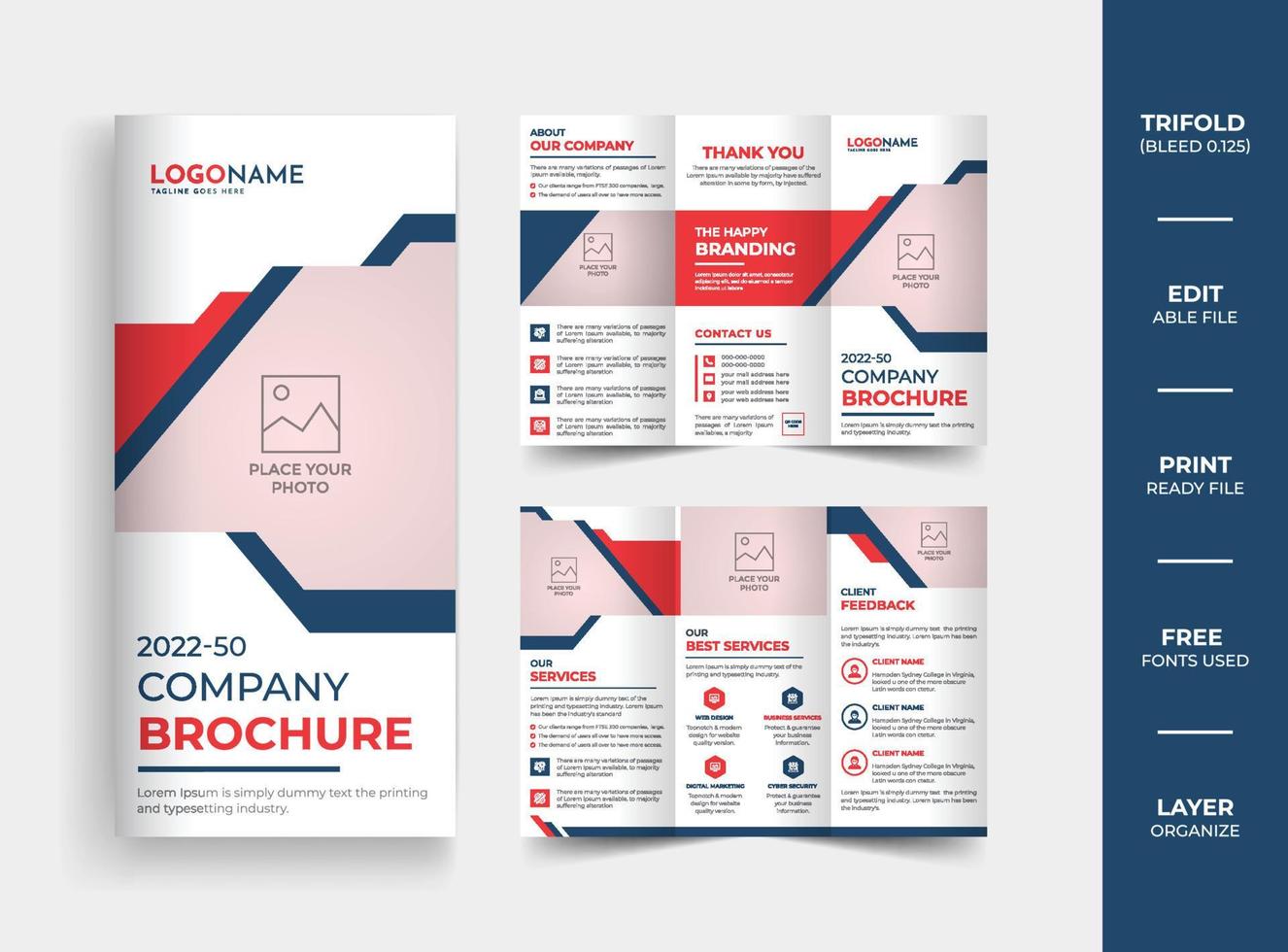 multipurpose zakelijke bedrijf drievoud brochure ontwerp sjabloon vector