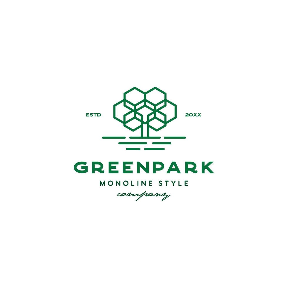 meetkundig groen park boom logo vector