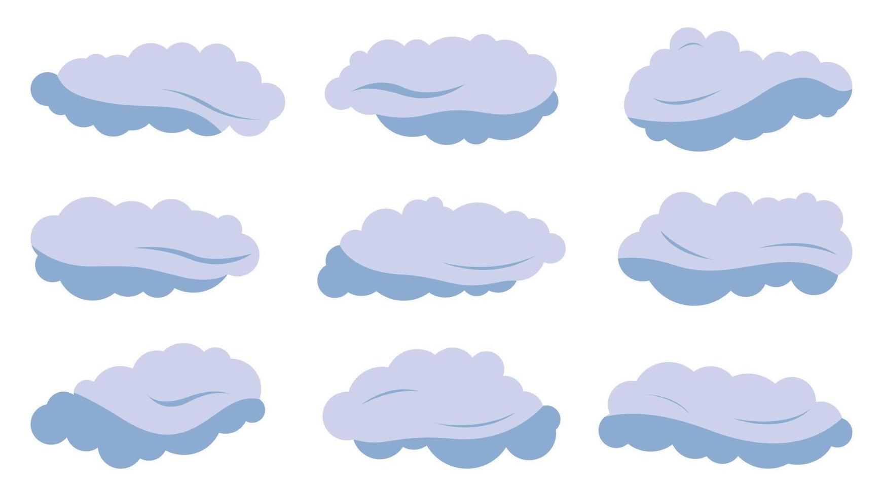 set van wolken vector