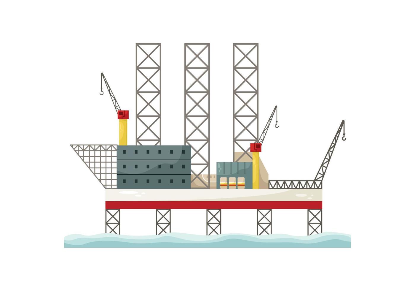 vector illustratie van een offshore gas- platform. levering van gas- en olie. de embargo Aan de levering van gas- van Rusland.