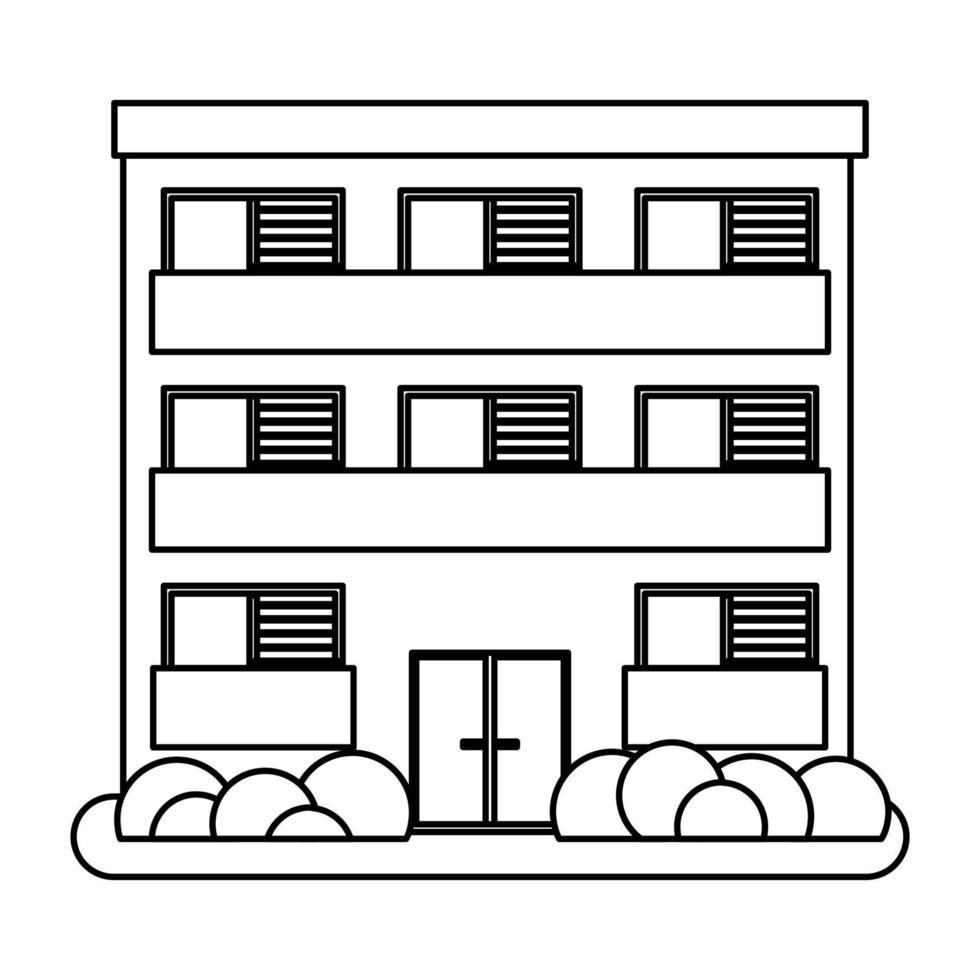 huis in dun lijn stijl Aan wit achtergrond. vector illustratie.