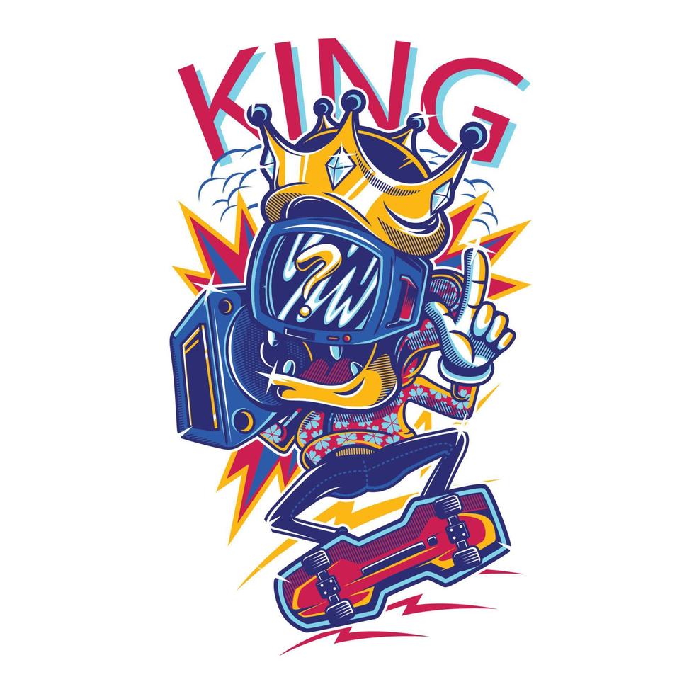 koning t-shirt ontwerp.kan worden gebruikt voor t-shirt afdrukken, mok afdrukken, kussens, mode afdrukken ontwerp, kinderen dragen, baby douche, groet en ansichtkaart. t-shirt ontwerp vector