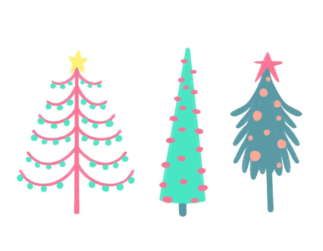 waterverf vector illustratie van Kerstmis bomen. vrolijk Kerstmis en gelukkig nieuw jaar groet kaart.