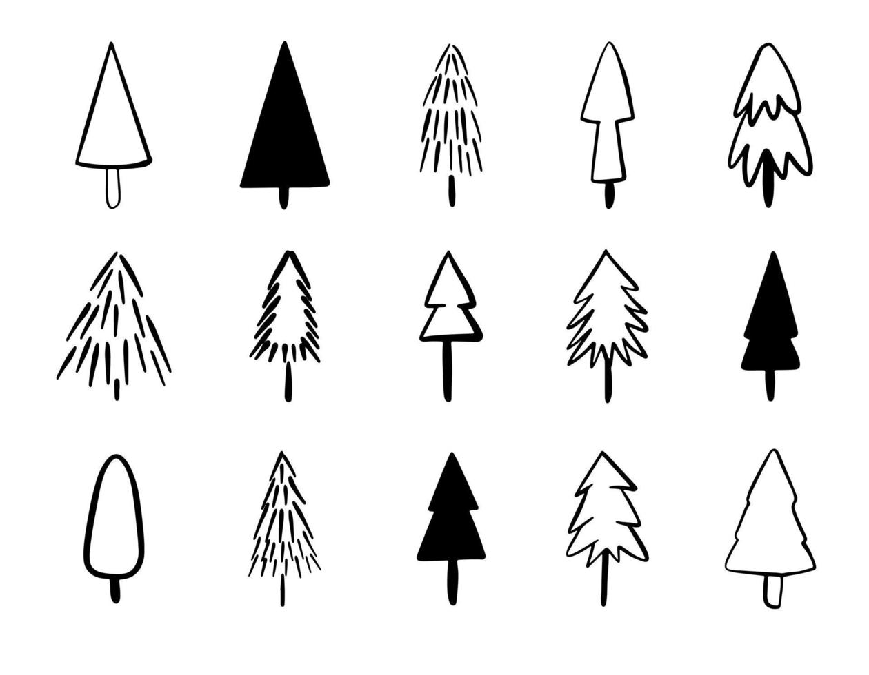 vector reeks van Kerstmis boom pictogrammen.