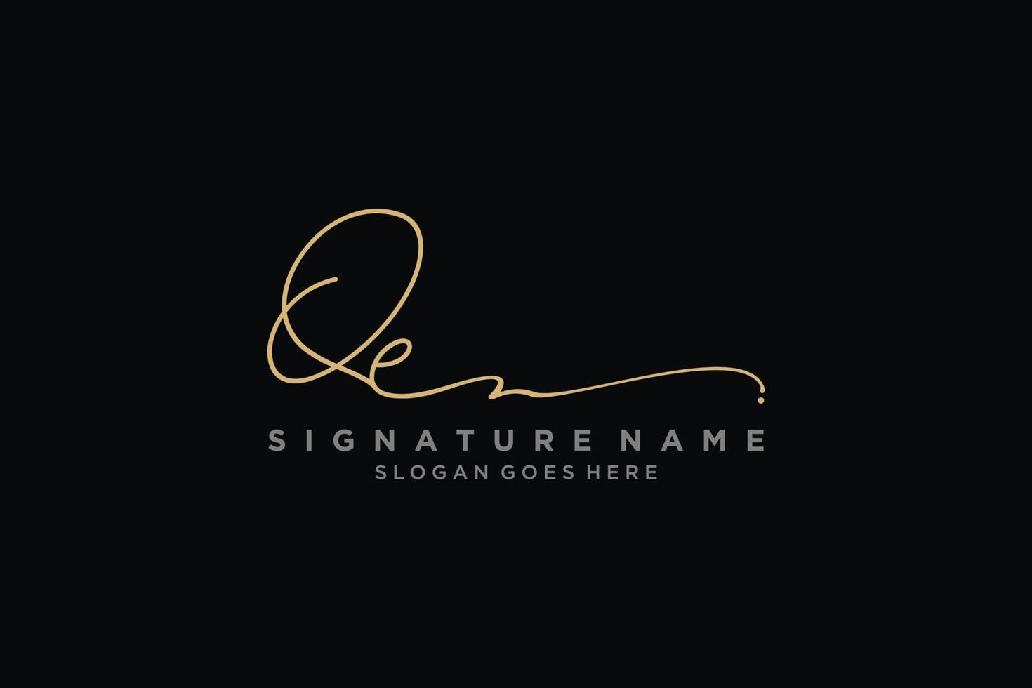 eerste qe brief handtekening logo sjabloon elegant ontwerp logo teken symbool sjabloon vector icoon