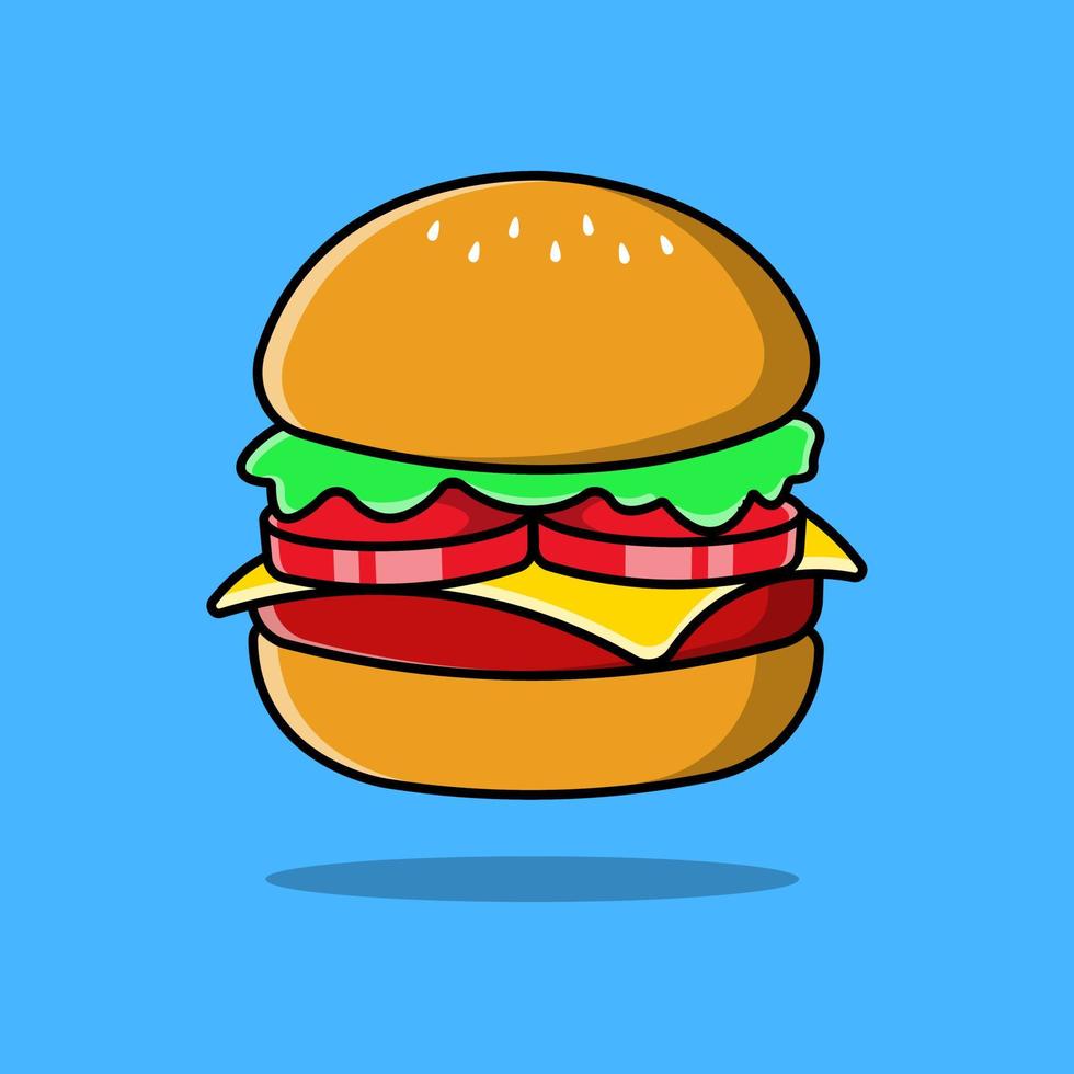 kaas hamburger tekenfilm vector pictogrammen illustratie. vlak tekenfilm concept. geschikt voor ieder creatief project.