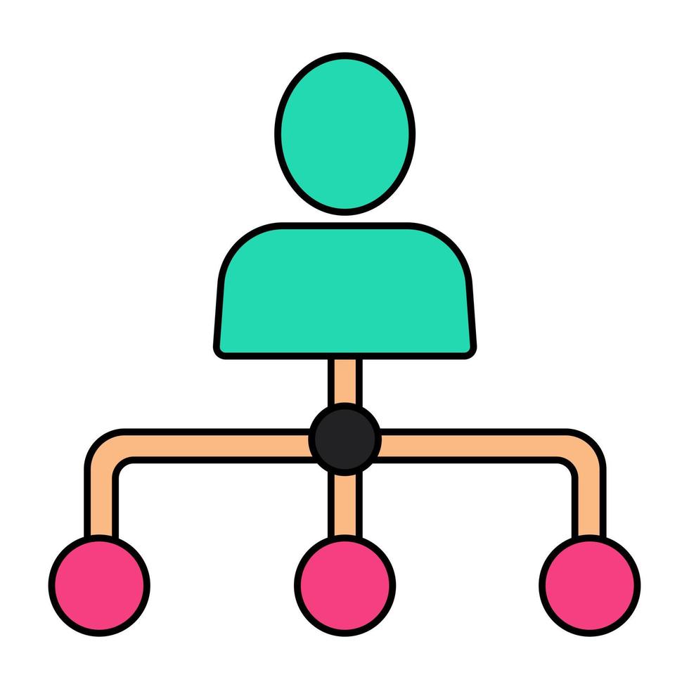 bewerkbare ontwerp icoon van gebruiker verbinding vector