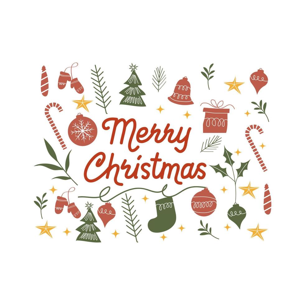 Kerstmis etiket en retro Kerstmis insigne vector ontwerp. decoratie elementen, symbolen, pictogrammen, lijsten, ornamenten en linten, zichtbaar. vrolijk Kerstmis en gelukkig vakantie typografie.voor spandoeken, posters