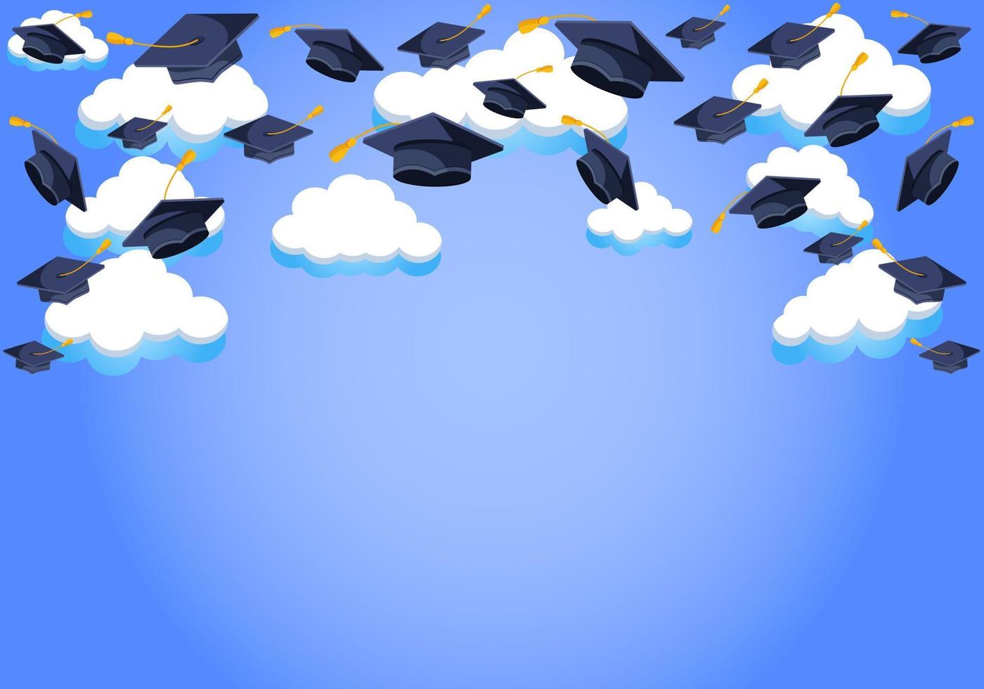 grafisch illustratie ontwerp vector van school- diploma uitreiking achtergrond met leeg Oppervlakte